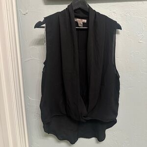 Forever 21 Black Draped Sleeveless Blouse